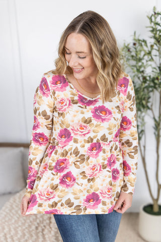 IN STOCK Long Sleeve Sarah Ruffle Top - Autumn Blossom