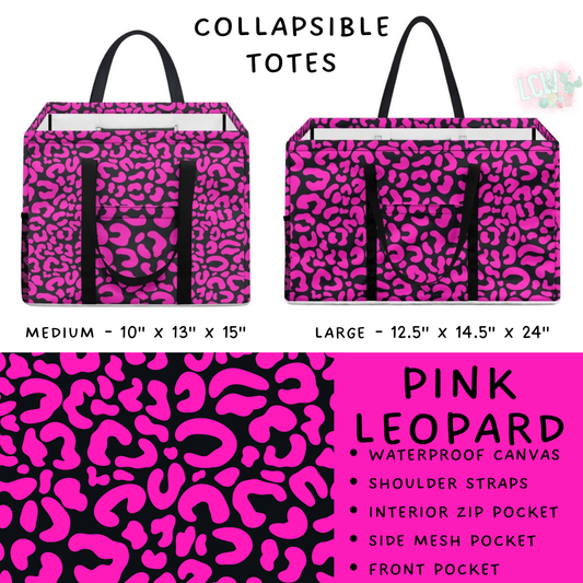 Batch #267 - Collapsible Totes - Closes 1/6 - ETA mid March - Pink Leopard Collapsible Tote