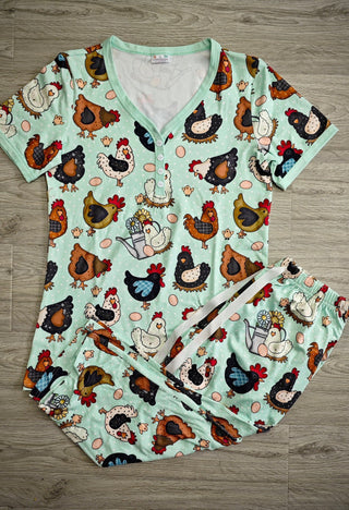 Short Sleeve Pajama Capri Set in Six Prints