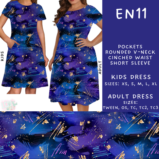 PREORDER Batch #206 - Electric Night - Closes - 9/25 - ETA early Nov - EN11 Adult & Kids Dresses