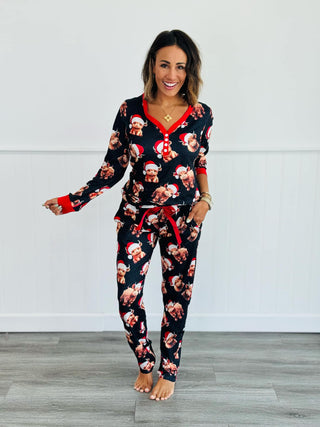 Matching Family Christmas Pajamas in Santa Cow