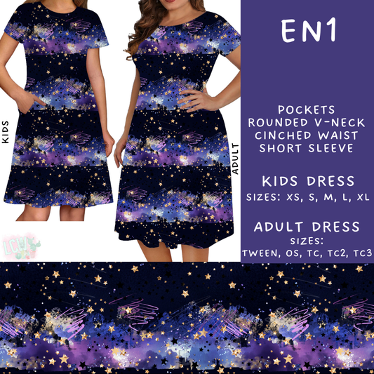 PREORDER Batch #206 - Electric Night - Closes - 9/25 - ETA early Nov - EN1 Adult & Kids Dresses