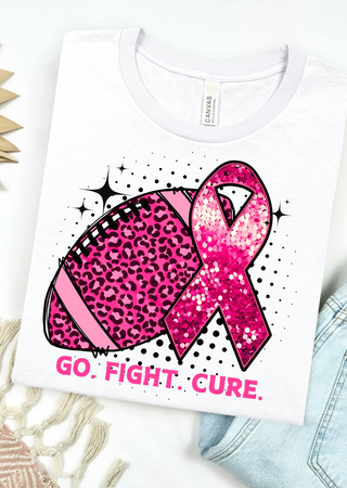 Go Fight Cure Faux Flitter Tee / Sweatshirt