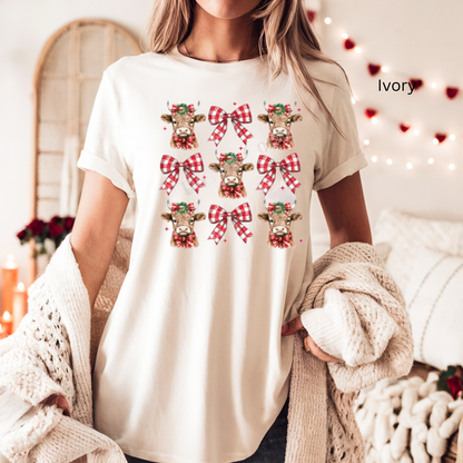 Christmas Cows & Bows Tee