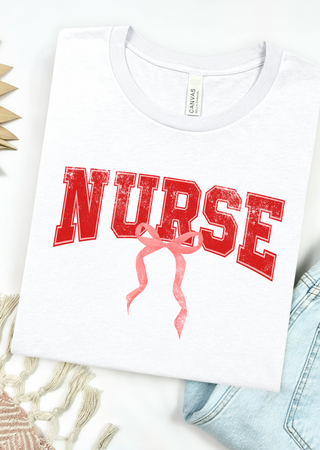Nurse Bow Bella Canvas T-Shirt