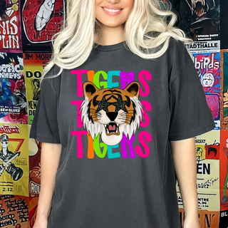 Retro Neon Tigers Tee