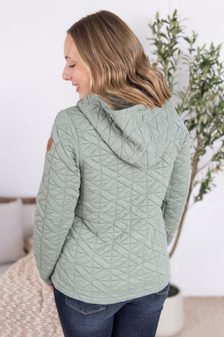 IN STOCK Geometric Fullzip Hoodie - Sage