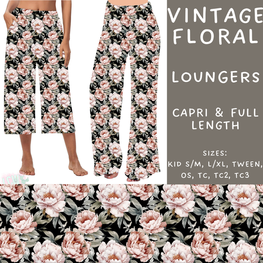 Batch #268 - November Request Run - Closes 1/10 - ETA late March - Vintage Floral Capri and Full Length Loungers