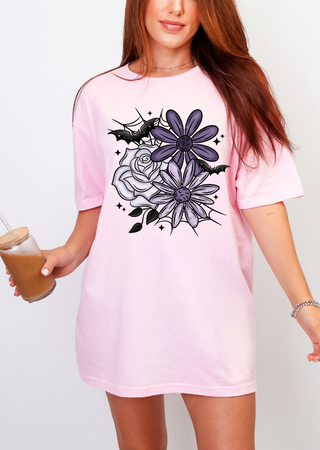 Purple Bat Floral Tee