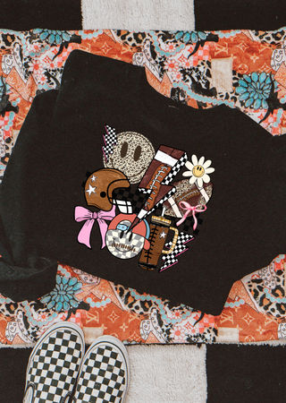 Retro Groovy Football Tee/Sweatshirt