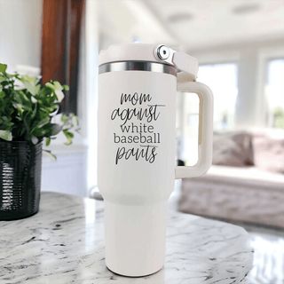 baseball mom travel mugs with handle
baseball mom stainless steel cup
baseball team mom gift
white uniform mom tumbler