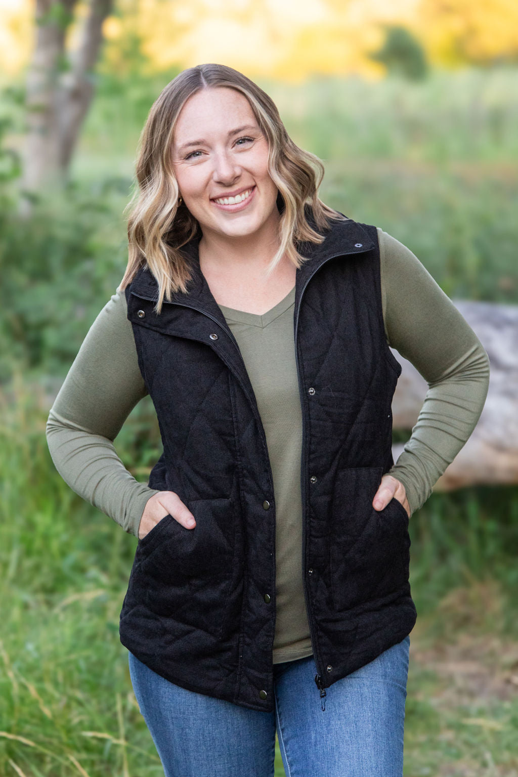 Corduroy Vest - Black