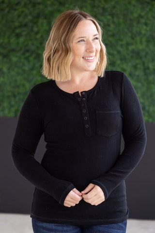 IN STOCK Georgia Long Sleeve Top - Black