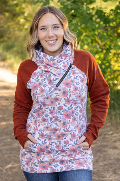 IN STOCK Zoey ZipCowl - Fall Floral and Rust