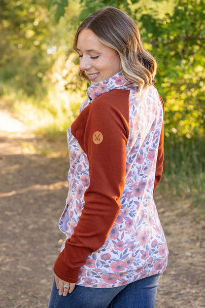 IN STOCK Zoey ZipCowl - Fall Floral and Rust