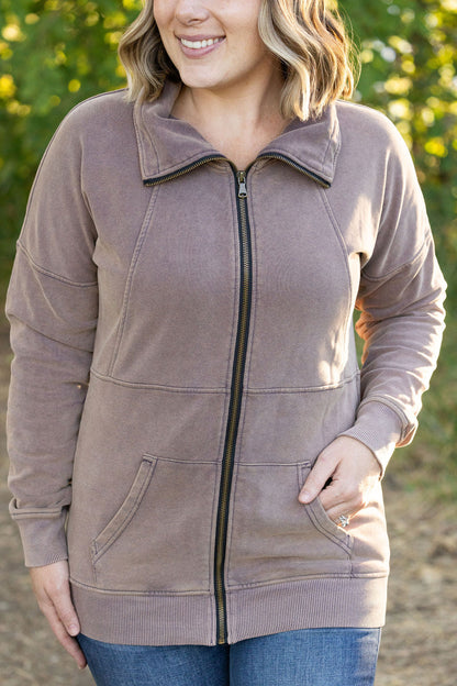 Vintage Wash FullZip - Mocha | Women's Hoodie