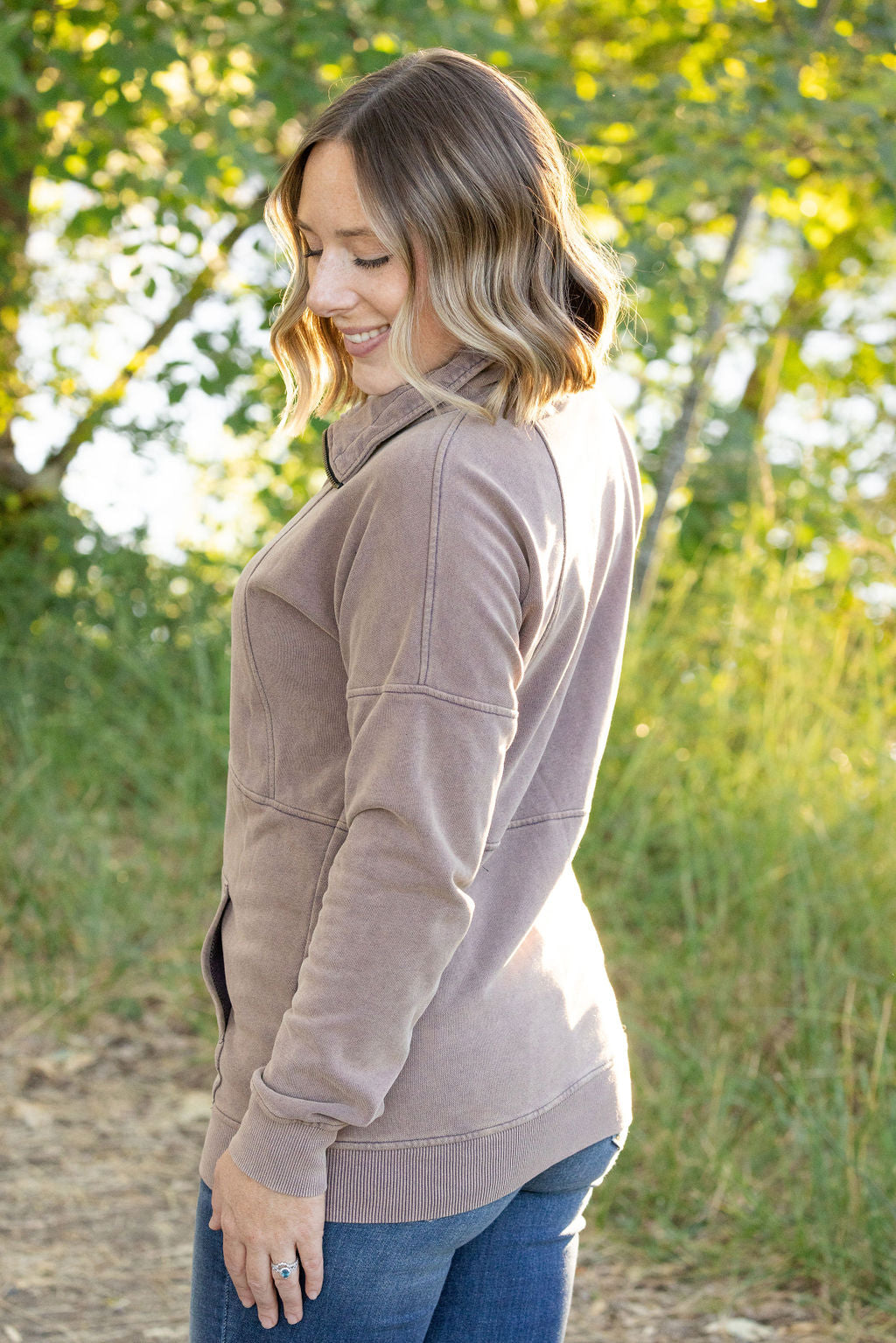 Vintage Wash FullZip - Mocha | Women's Hoodie FINAL SALE