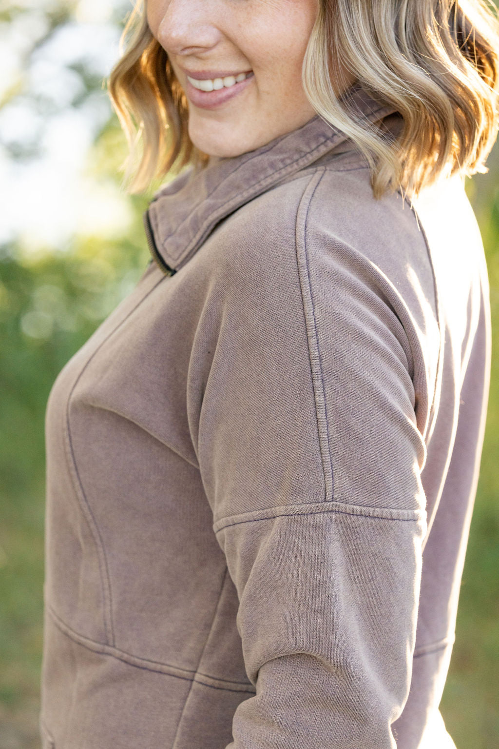 Vintage Wash FullZip - Mocha | Women's Hoodie FINAL SALE