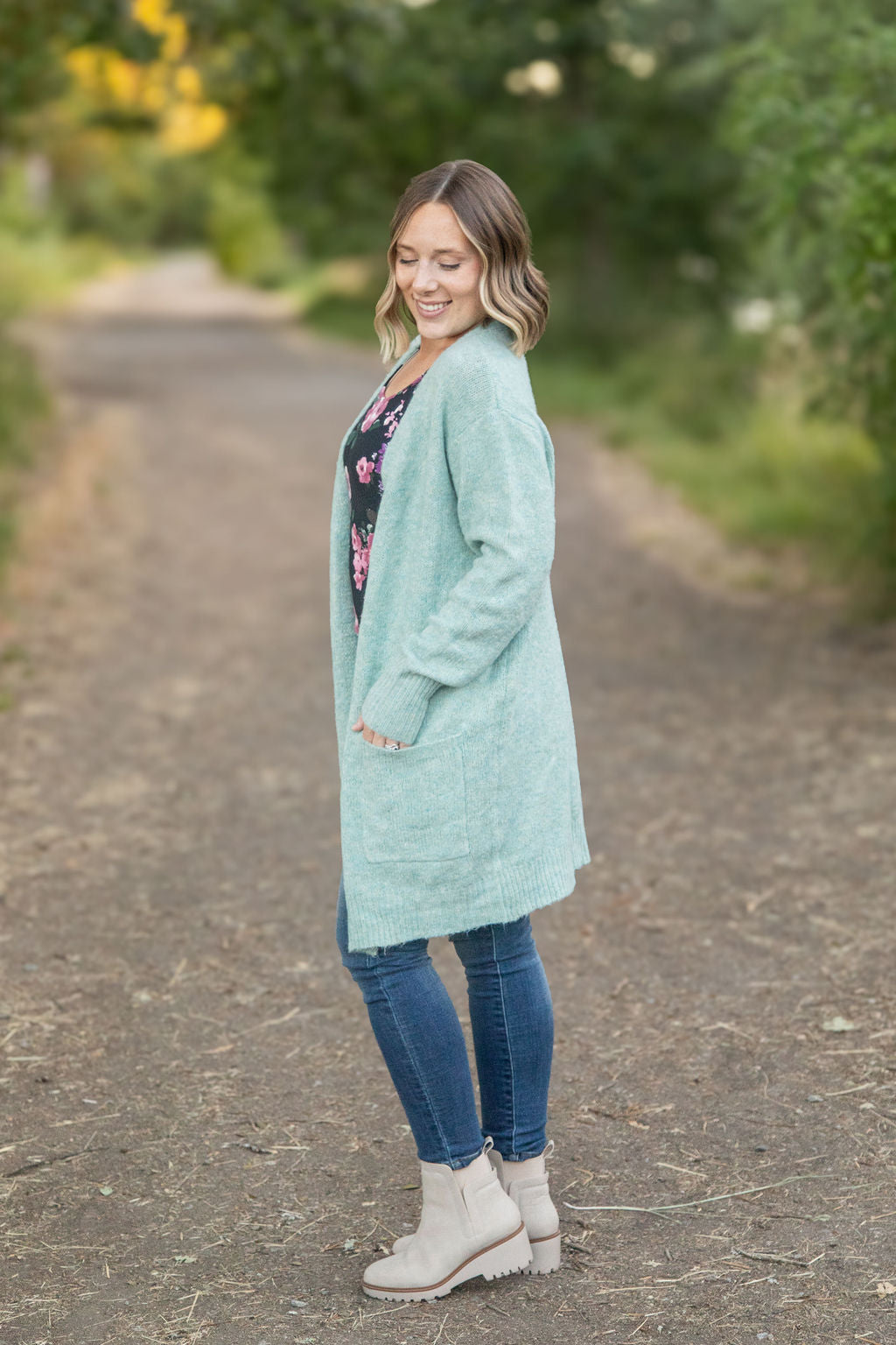 Madison Cozy Cardigan - Sage/Blue Mix | Women's Cardigan