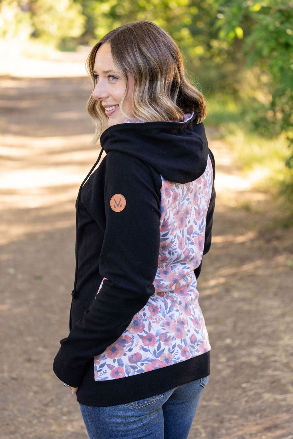 Classic Fullzip Hoodie - Black and Fall Floral