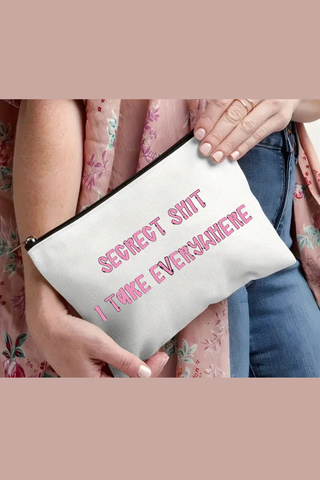 Secret Stuff Canvas Zipper Pouch