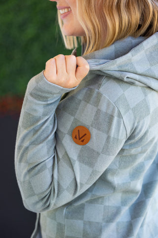 IN STOCK HalfZip Hoodie - Olive Checkers