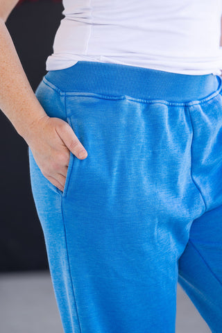 IN STOCK Wide Leg Vintage Wash Bottoms - Winter Blue