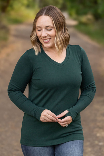 Leah Long Sleeve Top - Evergreen | Women's Casual Top