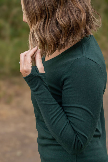 Leah Long Sleeve Top - Evergreen | Women's Casual Top