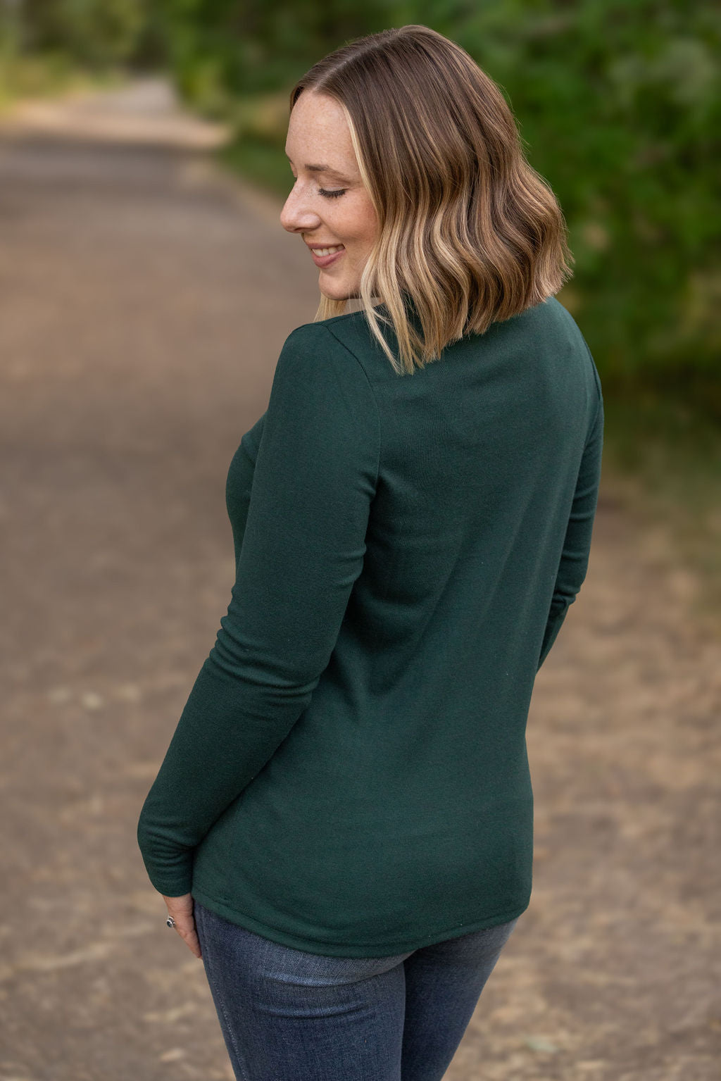 Leah Long Sleeve Top - Evergreen | Women's Casual Top