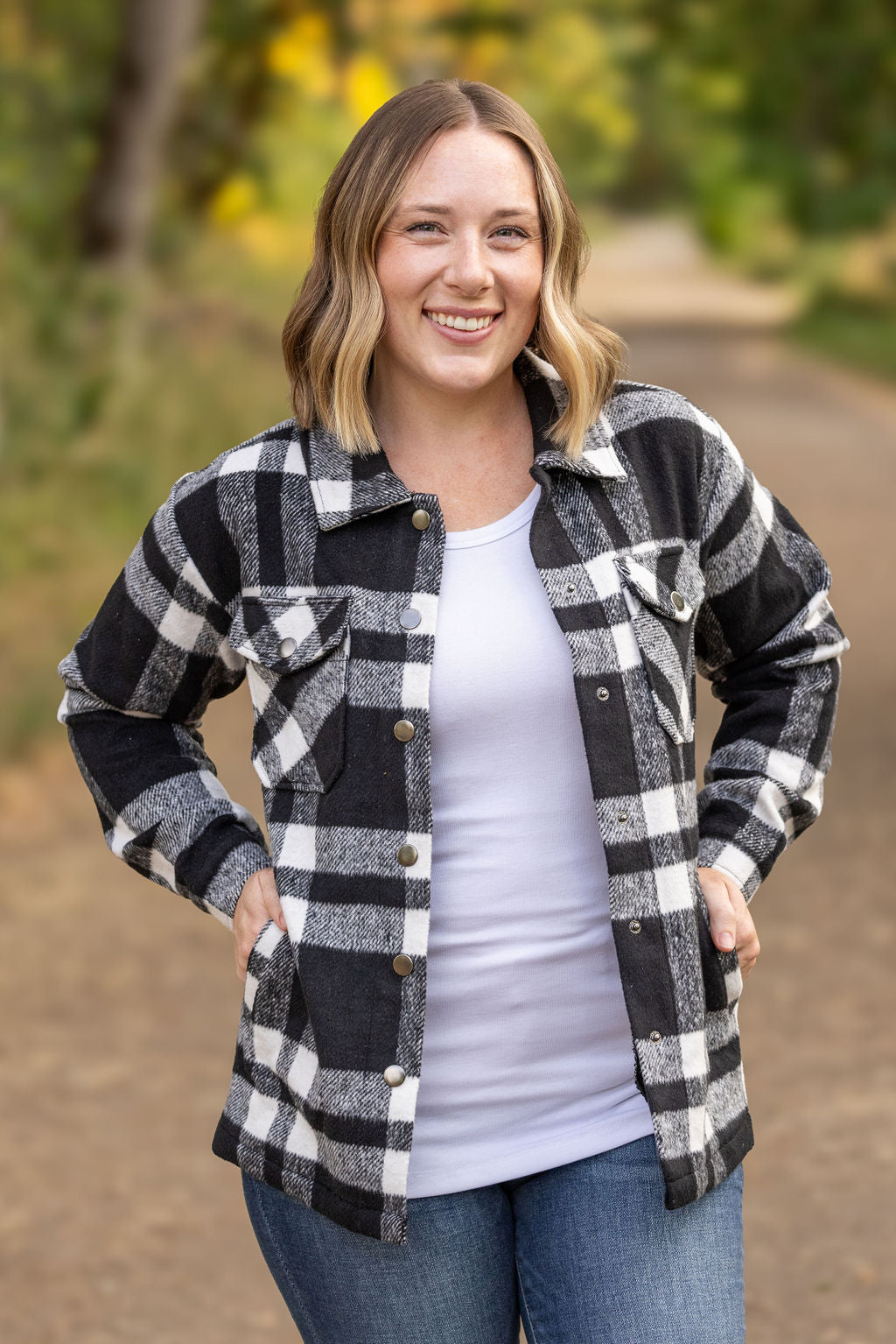 Norah Plaid Shacket - Classic Black and White | Women's Shacket