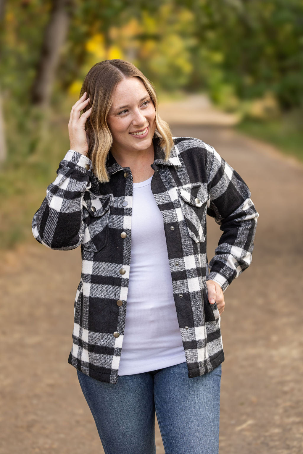 Norah Plaid Shacket - Classic Black and White | Women's Shacket