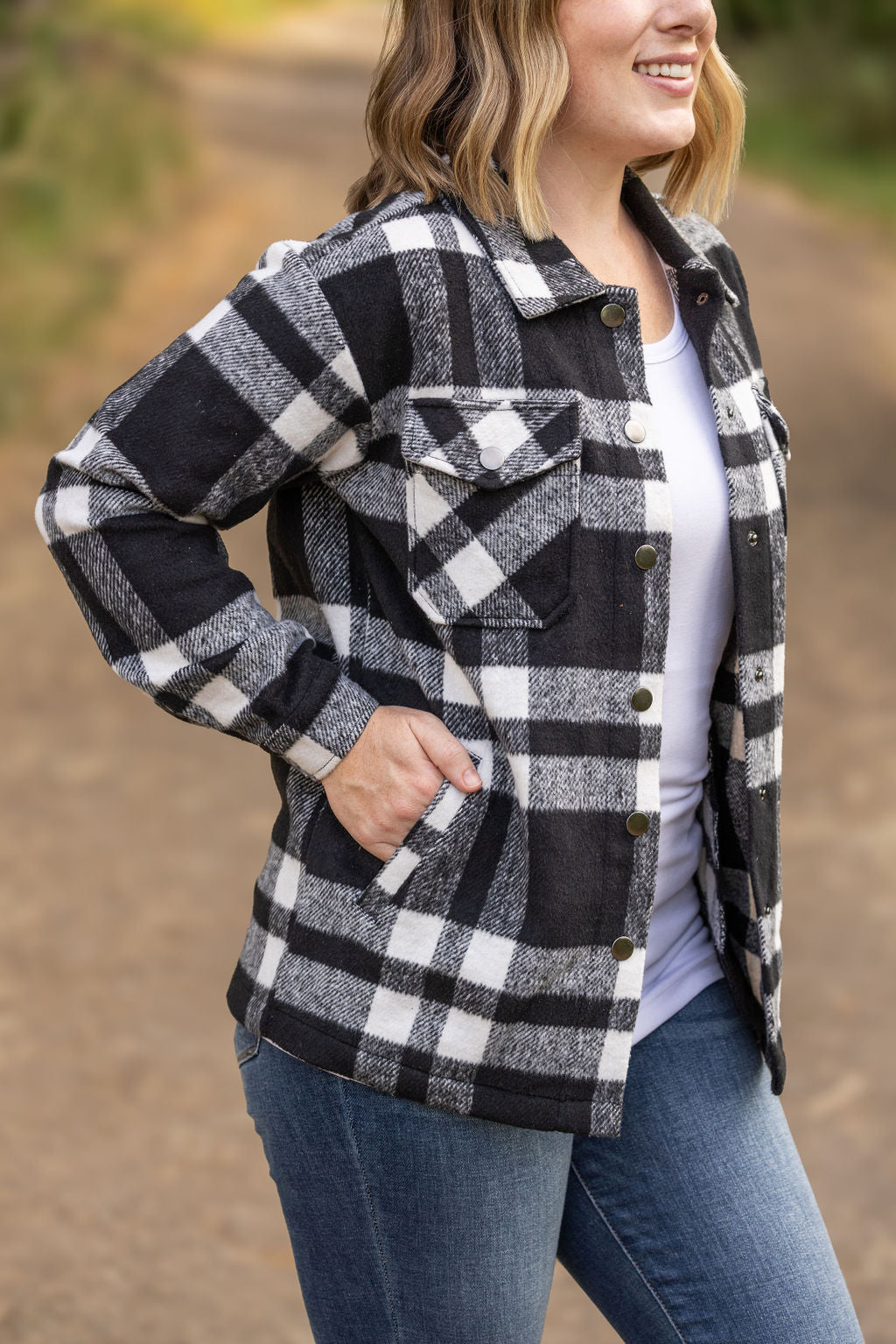 Norah Plaid Shacket - Classic Black and White | Women's Shacket