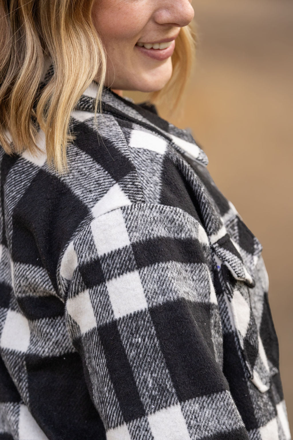 Norah Plaid Shacket - Classic Black and White | Women's Shacket