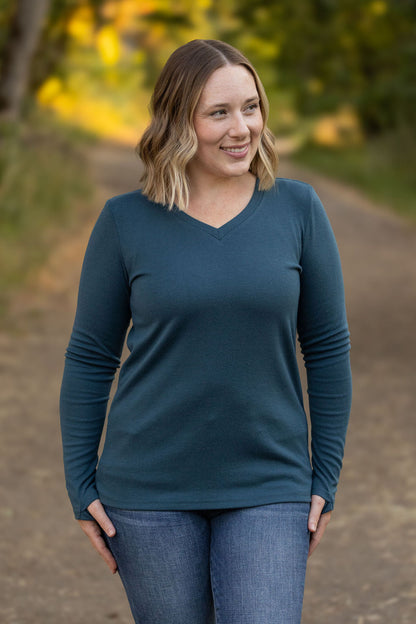 Leah Long Sleeve Top - Teal | Women's Casual Top