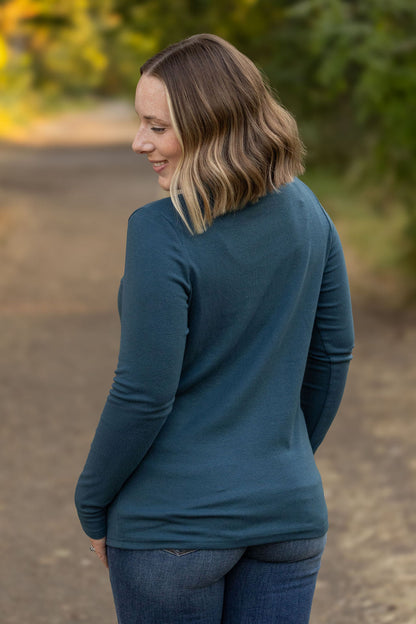 Leah Long Sleeve Top - Teal | Women's Casual Top