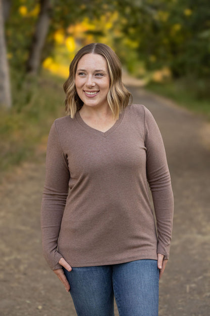 Leah Long Sleeve Top - Mocha Top