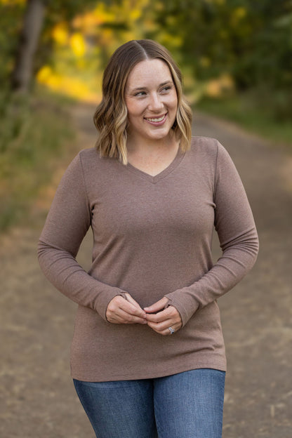 Leah Long Sleeve Top - Mocha Top