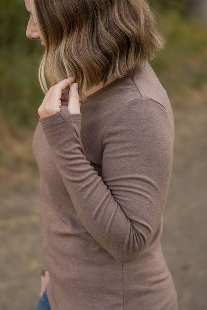 Leah Long Sleeve Top - Mocha Top