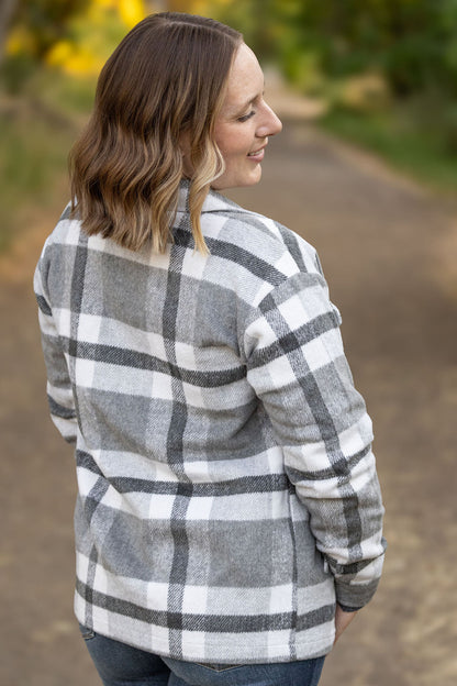 Norah Plaid Shacket - Classic Grey and White | Women's Shacket