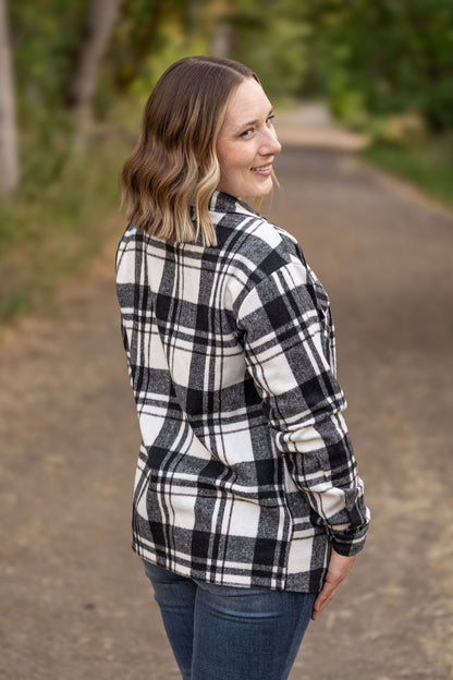 Norah Plaid Shacket - Ivory and Black