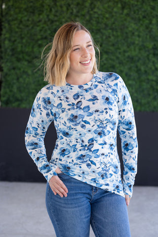 IN STOCK Blair Long Sleeve Top - Sapphire Floral