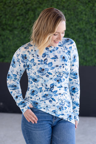 IN STOCK Blair Long Sleeve Top - Sapphire Floral