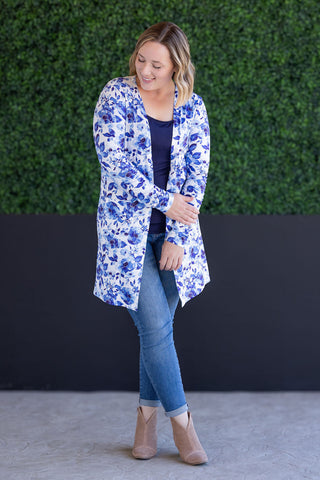 IN STOCK Classic Cardigan - Sapphire Floral