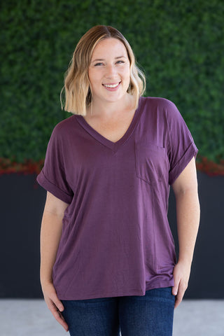 IN STOCK Sierra Pocket Top - Plum FINAL SALE