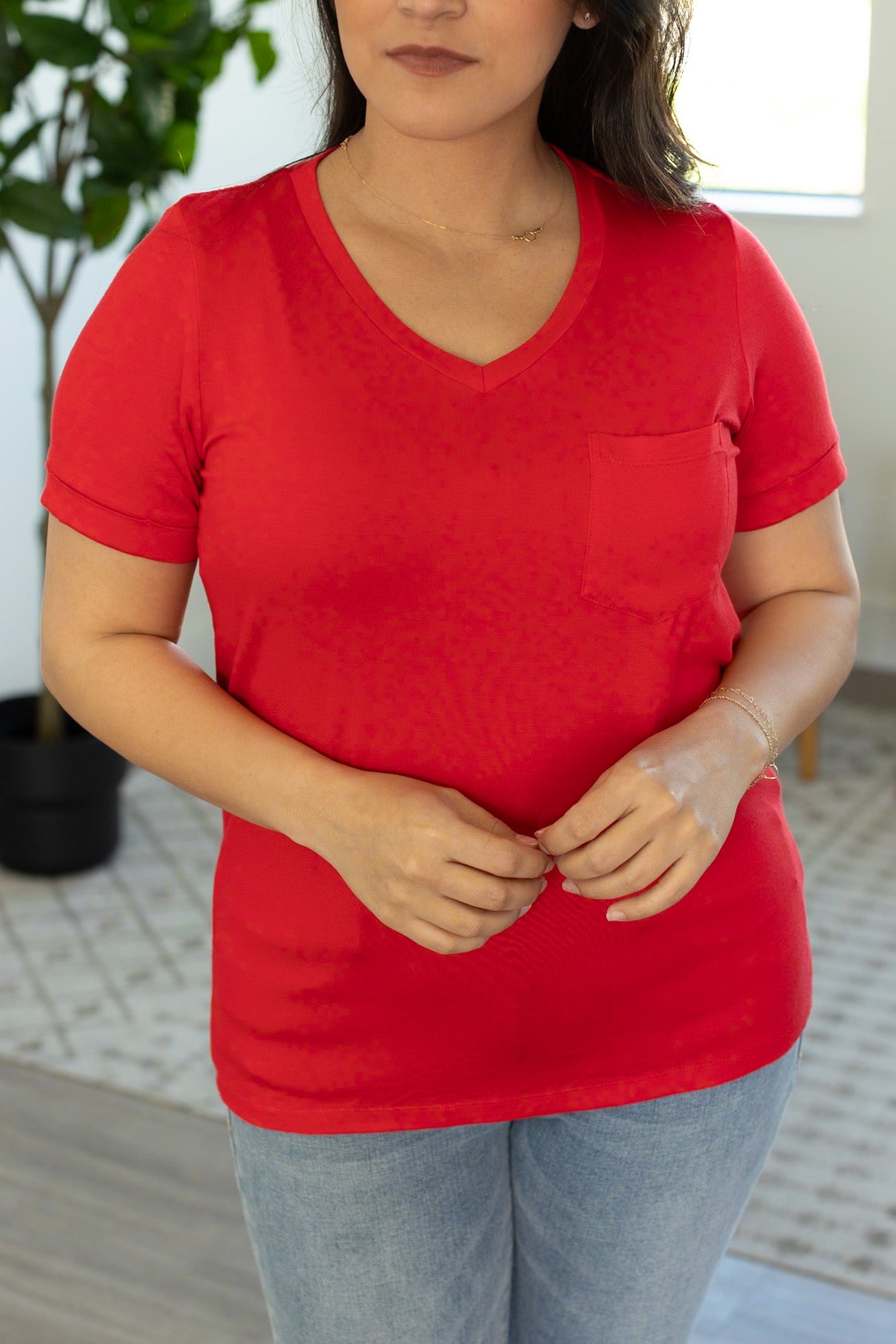 Sophie Pocket Tee - Red | Women's Short Sleeve