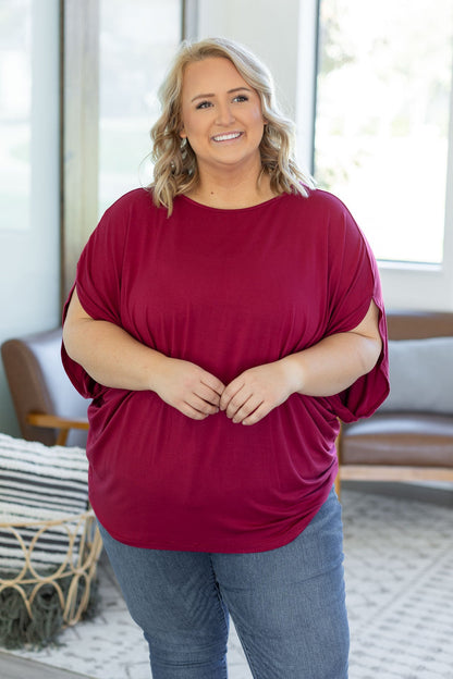 Darcy Dolman Top - Burgundy | Women's Flowy Top