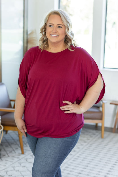 Darcy Dolman Top - Burgundy | Women's Flowy Top