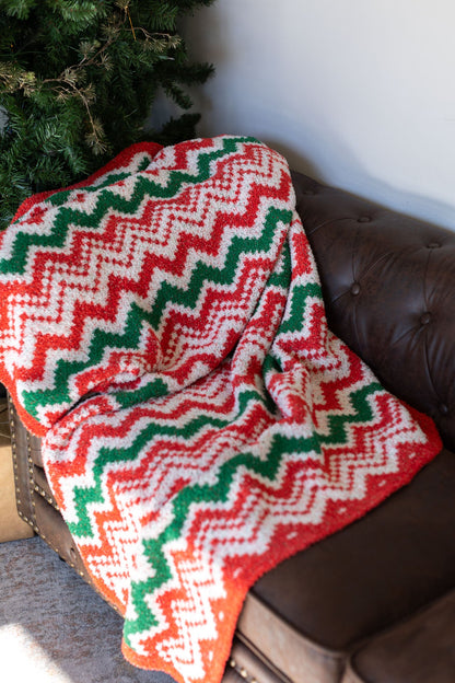 Plush and Fuzzy Blanket - Holiday Chevron