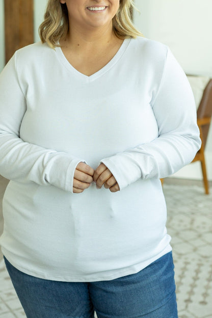 Leah Long Sleeve Top - White | Women's Casual Top